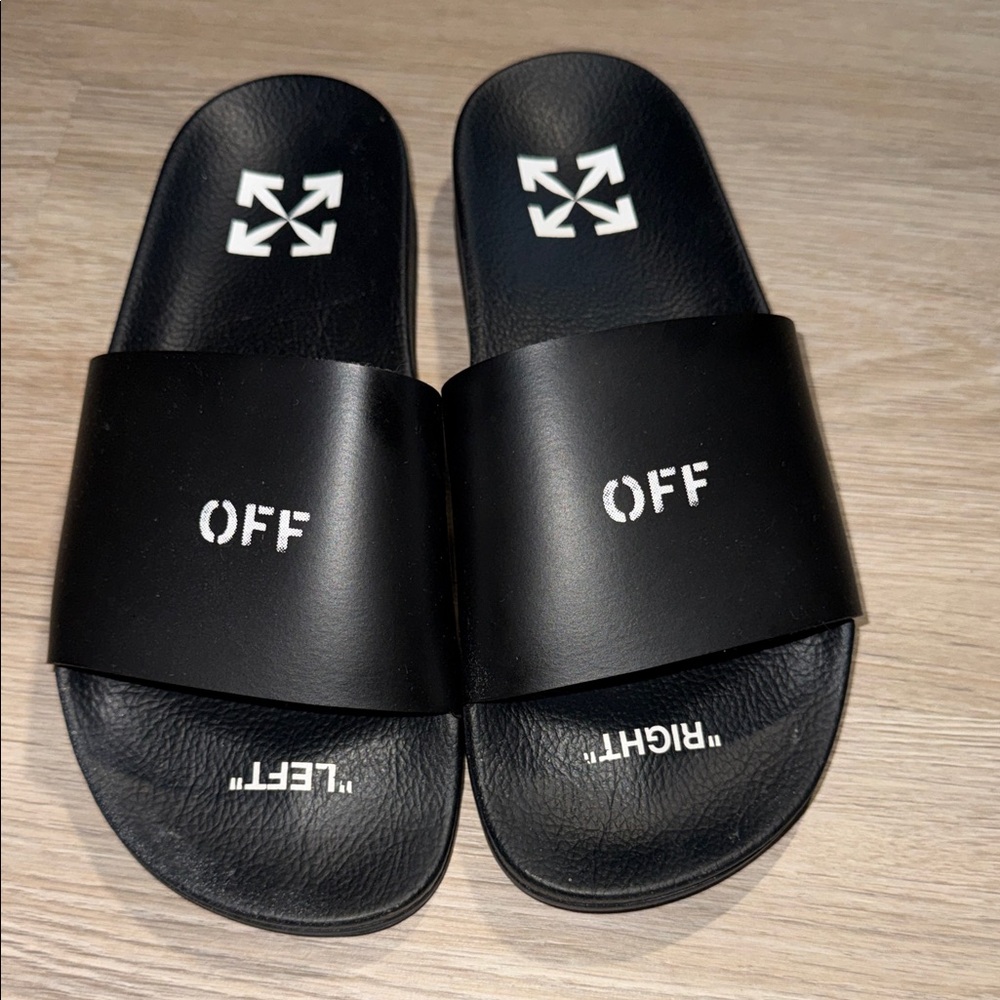 Off-White Black Logo Slide Sandals